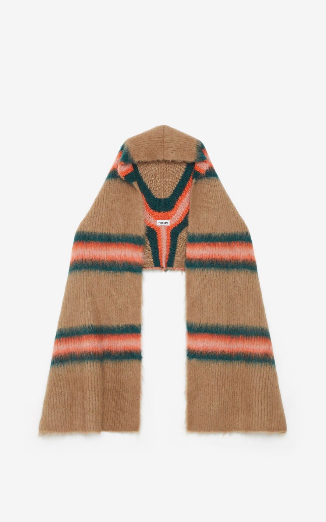 Echarpe Kenzo Homme Striped alpaca wool Beige Foncé WSPHN-7346